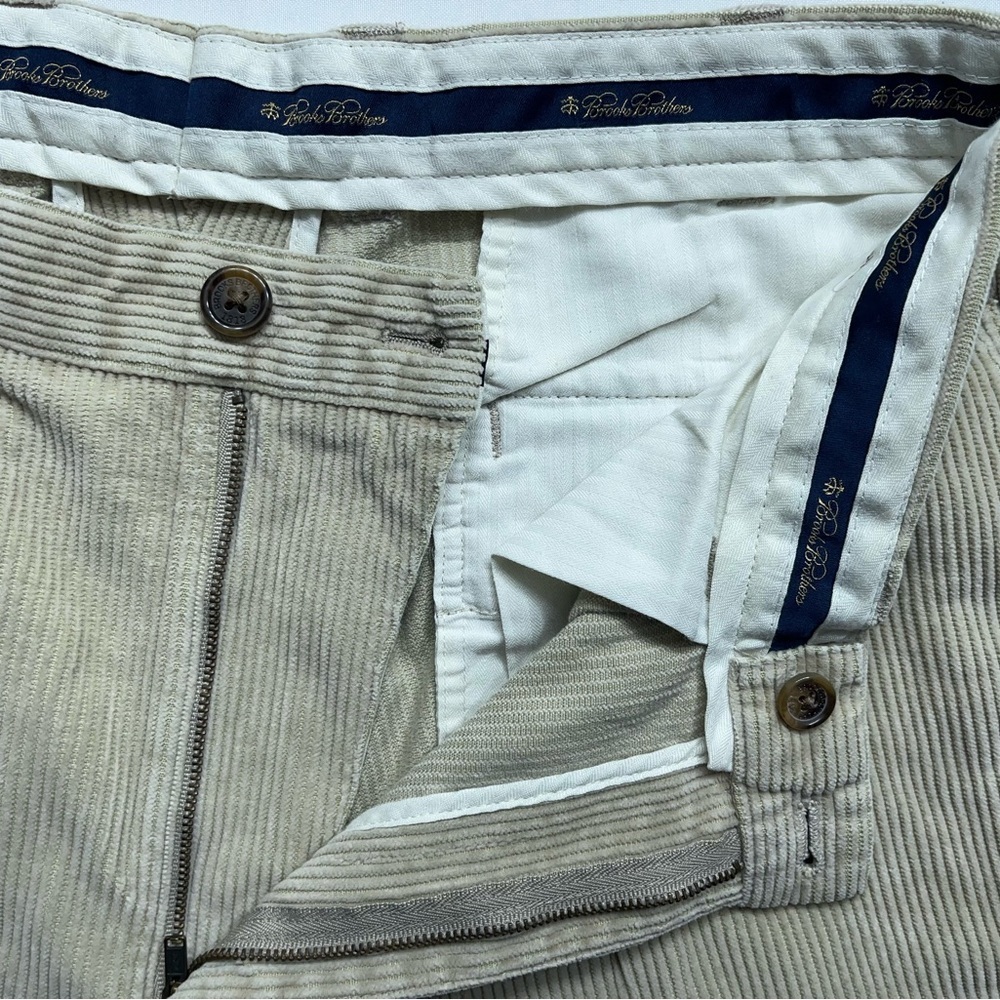 Brooks Brothers Corduroy Pants Mens Size 36x30 Elliot Fit Pleated Cuffed Preppy - Picture 5 of 12